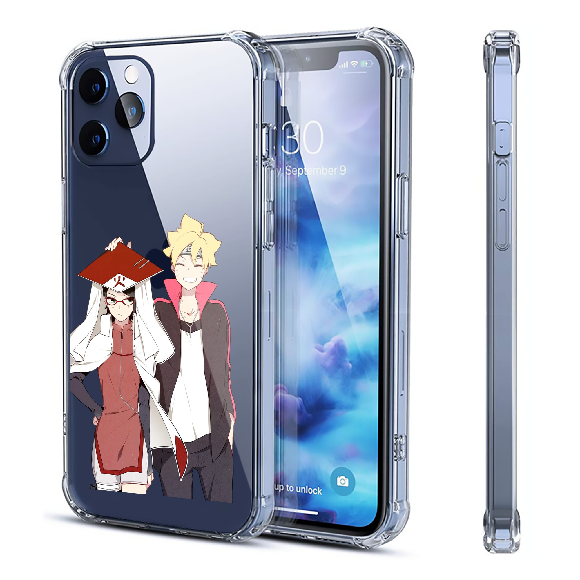 （画像用） NARUTO -ナルト- うちは サラダ Uchiha Sarada 【iPhone 12シリーズ対応】透明スマホケース（クリアソフトケース）